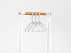 Brabantia - Linn Clothes Rack, Compact - Free Standing Clothing Rail - Clothes Storage - Hang, Air, or Dry Clothes - Sturdy Steel Frame & Bamboo Rod - 19 x 13 x 67 inches - White