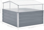 Galvanized Steel Outdoor Greenhouse 39.4 x 39.4 x 33.5 in Gray PC Panels Adjustable Roof Modern Garden House for Patio Terrace Balcony