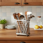 Kitchen Utensil Drying Rack, 18/8 Stainless Steel Chopsticks Spoon Fork Knife Basket Flatware Storage Drainer, Cutlery Holder for Kitchen Counter