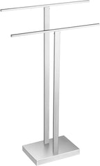 KES Freestanding Towel Rack for Bathroom, Floor Towel Racks for Bathroom with Weighted Base 2-Tier, Double Bath Towel Holder 18/8 Stainless Steel Brushed Finish, BTH231-2