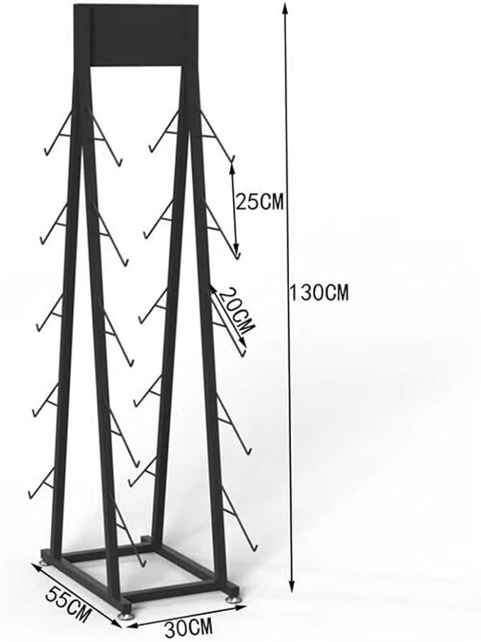 Heavy-Duty Metal Snowboard and Ski Storage Rack, Double-Sided Floor Display Stand for Garage or Shop, Black, 30x55x130cm - Durable Parking Solution for Winter Gear