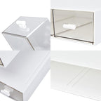 Desk Organizer with 3 Drawers, Clear Plastic Desk Storage Box, Desktop Organization for Office Supplies, Gel Pens, Pencils, Markers, Tape, Erasers, Paperclips, Chargers (White-3 Draws)
