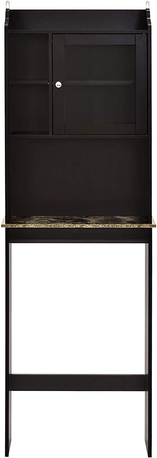 Over The Toilet Storage Cabinet, Storage Cabinet Over Toilet with Door & Adjustable Shelves, Home Space Saver for Bathroom (Brown)