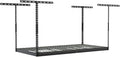 SafeRacks 2x8 Overhead Garage Storage Rack - 400 Pound Weight Capacity Height Adjustable Steel Ceiling-Mounted Rack with Accessories (Hammertone) (24"-45")