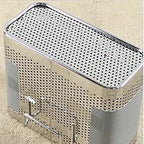 Kitchen Utensils Chopsticks Holder Stainless Steel Perforated Drying Rack Basket with Hooks 2 Divided Compartments Large