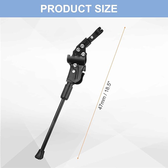 HARFINGTON Back Bike Kickstand Carbon Steel Bicycle Single-Side Kick Stand Rear Mount Bikes Support Racks for 26 28 Inch Wheel, Black