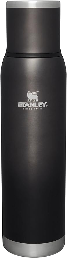 Stanley Adventure-To-Go Vacuum Bottle 1.4 qt | Wide Mouth with Leakproof Cup Lid | Keep Drinks Hot or Cold | Packable for Travel | Insulated Stainless Steel Thermal Bottle | BPA-Free | Charcoal Glow