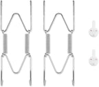 2 Pack Plate Hangers for The Wall, Suitable for 4-5 inch Art Plate, Stainless Steel Invisible Heavy Duty Wire Plate Holder with Wall Hooks, Plate Hangers for Displaying Plates, Platter, Dish, Silver