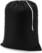 Super Z Outlet Nylon XL Laundry Bag 30" × 40" – Large Capacity Hamper Liner with Locking Drawstring, Machine Washable Clothes Bag, Fits Laundry Baskets, Holds 2 Loads (Black)