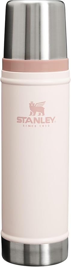 Stanley Classic Legendary Vacuum Bottle 20 oz | Wide Mouth with Leakproof Cup Lid | Keep Drinks Hot or Cold | Packable for Travel | Insulated Stainless Steel Thermal Bottle | BPA-Free | Rose Quartz