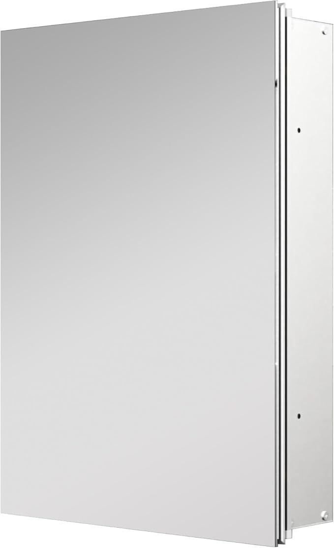 Bathroom Medicine Cabinet, 24x36 inch Mirror Cabinet of Aluminum, Assembly Needed, Surface Mount or Recessed, Medicine Cabinet with Mirror, Adjustable Glass Shelves, Waterproof for Bathroom