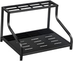 pistro Freestanding Ski Storage Rack for Garage, Heavy Duty Carbon Steel Floor Stand Holds 4 Pairs of Skis, Poles, Boots & Helmets
