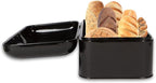 Culinary Couture Extra Large Black Bread Box for Kitchen Countertop - Holds 2 Loaves - 16.5" x 9" x 6.5" - Stainless Steel Vintage Bread Boxes for Kitchen Counters