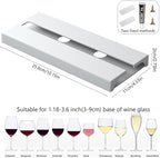 2 Pcs Wine Glass Holder Under Shelf or Cabinet Punch-free,Stemware Rack Glassware Drying Storage Hanger for Kitchen,Bar and Restaurant (White)