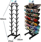 Heavy Duty Ski Storage Rack - 7 Pair Freestanding Metal Holder for Home Gym & Garage - Durable Steel Display Stand for Organizing Skis & Snowboards