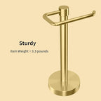 YUMORE Hand Towel Holder Stand Countertop Towel Rack Free Standing Towel Bar Hanger for Bathroom Kitchen (Gold)