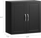Haotian Black Wall Cabinet Laundry Room, Floating Storage Cabinet with Adjustable Shelf, Medicine Cabinet for Bathroom Kitchen Garage Hallway Entryway, FRG231-SCH
