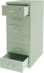 6 Drawer File Cabinet with Lock, Metal Vertical Office Filing Cabinets, Home Office Narrow Storage Cabinet for A4/F4/Letter/Legal (Green)