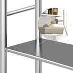 2-Tier Toilet Overhead Shelf, Freestanding Stainless Steel Bathroom Over Toilet Organizer Rack, Space-Saving Toilet Overhead Storage Rack, Tall Bathroom Toilets Shelf for Restroom, Laundry, Balcony
