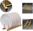 YWSHF Bamboo Wooden Dish Rack Dishes Drainboard Drying Drainer Storage Holder Stand Kitchen Cabinet Organizer for Dish/Plate/Bowl/Cup/Pot Lid/Book