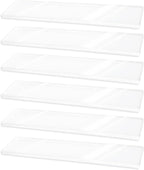 6 pcs Medicine Cabinet Shelf Replacement, 13x1.18in/33x7.6cm Wall Mount Acrylic Insert Shelves Board Storage 13 inch Shelving Replacemnt for Bathroom Kitchen Living Room Organizer (Clear)
