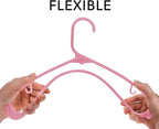 Sharpty Plastic Hangers Clothes Hangers for Clothing, Closet, Coats & Shirts - Durable & Space Saving - for Everyday Standard Use, Room Essentials & Basics - 60 Pack - Pink