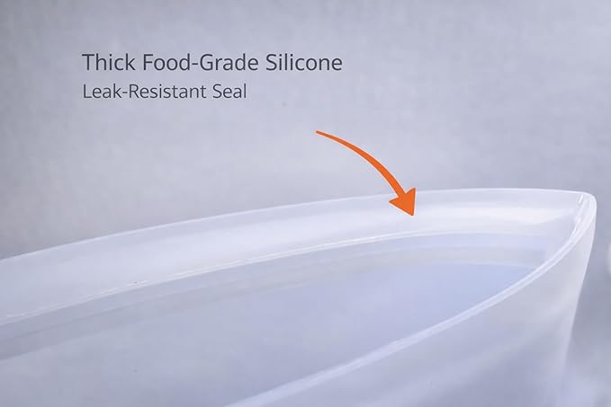 Reusable Silicone Food Storage Containers (2 Pack) with Leak-Resistant Lids + Silicone-Tipped Stainless Steel Tongs & Spatula | Food-Grade, Freezer & Meal Prep Safe