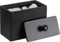 Luxspire Cotton Swab Holder, Qtip Holder Dispenser with Lid, 2 Compartments Cotton Ball Organizer, Bathroom Container, Q Tip Jar, Floss, Bathroom Accessories - Matte Black