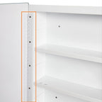 Plastic Bathroom Medicine Mirror Cabinet 16 x 22 inch, Surface and Recessed Mount, Beveled Edge Mirror