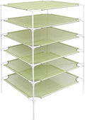Growsun Sweater Drying Rack 6-Layer Stackable Cloth Mesh Dry Net,Green(Connector Updated)