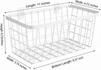 2 Set LeleCAT Hanging Wall Basket Organizer, Over the Cabinet Door Adhesive Wire Baskets for Organizing Kitchen Food Pantry Bathroom Shelf Storage No Drilling Wall Mounted,White