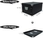 GUOZI Collapsible Storage Box, Decorative Memory Box with Lid & Metal Reinforced Corners, Cardboard File Bin with Handles, Organizer Gift Box for Keepsake Toy Photos Office Nursery Wardrobe Bookshelf
