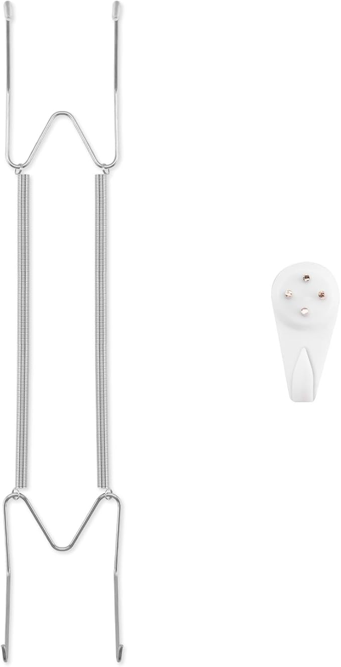 Bilillo Plate Hangers for The Wall, Suitable for 12-16 inch Decorative Plate, Stainless Steel Invisible Heavy Duty Wire Plate Holder with Wall Hooks, Plate Hangers for Displaying Plates, Silver