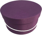 Sarah's Hat Boxes Classic Amethyst Hat Box – 21.5" x 11.5" (Dia. x Ht.) Handmade in USA – Odorless Non-Toxic Adhesive, Cording Handle – Premium Storage for Hats & Accessories