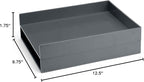 Poppin Stackable Letter Tray, Pack of 2 - Modular Lacquer Desk Trays for Office Organization, Color-Coordinated Office Supplies for Desk, Paper Trays (Dark Gray, Letter Tray Pack of 2)