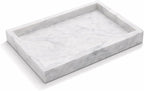 Natural White Marble Tray for Bathroom | Kitchen | Vanity | Desktop, Stone Organizer for Coffee Table, Dresser, Nightstand, Candles, Soap, Towel, Plant, Jewelry (10" x 6"), Rectangular