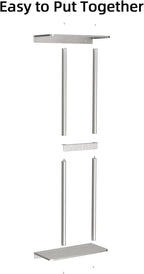 Bathroom Towel Storage for Bathroom, Wall Towel Rack for Rolled Towels, 30 inch Towel Holder Wall Mounted with Metal Shelf Can Holds 6 Large Towels, Brushed Nickel