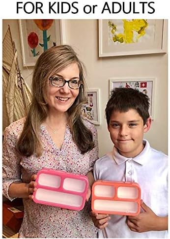 kinsho Small Snack Containers for Kids Toddlers - 3 Compartments (Set of 3) - Leak-proof Snack Boxes with Lids - BPA-Free Mini Bento Lunch Box - Ideal for School, Holds 2 Cups (Pink + Purple + Coral)