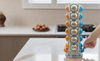 Miuly Coffee Capsule Holder For Nespresso Vertuoline, Coffee Capsule Stands Rotating Pod Rack holds 28 Nespresso Vertuo Pods, Silver