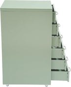 6 Drawer File Cabinet with Lock, Metal Vertical Office Filing Cabinets, Home Office Narrow Storage Cabinet for A4/F4/Letter/Legal (Green)