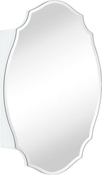 TOMACE Frameless Assymetrical Oval Medicine Cabinet with Beveled Mirror Irregular Surface Bathroom Medicine Cabinet Mirror with Storage for Bathroom 19'' H x 24'' W