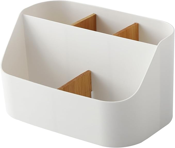 Desk Organizer Remote Control Holder Makeup Caddy Box for Home & Office