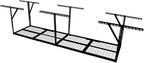 Overhead Garage Storage Rack, 96" × 24" Heavy-Duty Steel Ceiling Mounted Shelf, Adjustable Height 22"–40", 400 Lbs Load Capacity, Garage Ceiling Organizer for Seasonal Storage,Black
