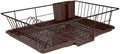 Sweet Home Collection Metal Dish Rack Drainer 3 Piece Set with Drying Board and Utensil Holder, 12" x 19" x 5", Bronze