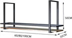 Ceiling Hanging Plant Stand Metal Wine Rack - Floating Shelves， Wooden Hanging Wine Glass Holder, Ceiling Mounted Storage Rack, Industrial Ceiling Mount Shelves 2 Layer (Size : 100X30X50CM)