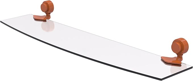 Allied Brass 433G/24-ASP Venus Collection 24 Inch Glass Shelf with Grooved Accents, Autumn Sparkle