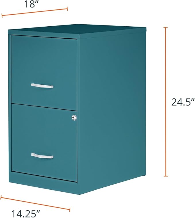 2 Drawer Locking Filing Cabinet | Pre-Assembled Steel Construction | Space-Saving Design is Perfect for Home and Small Office | Letter-Size | Assembled in North America