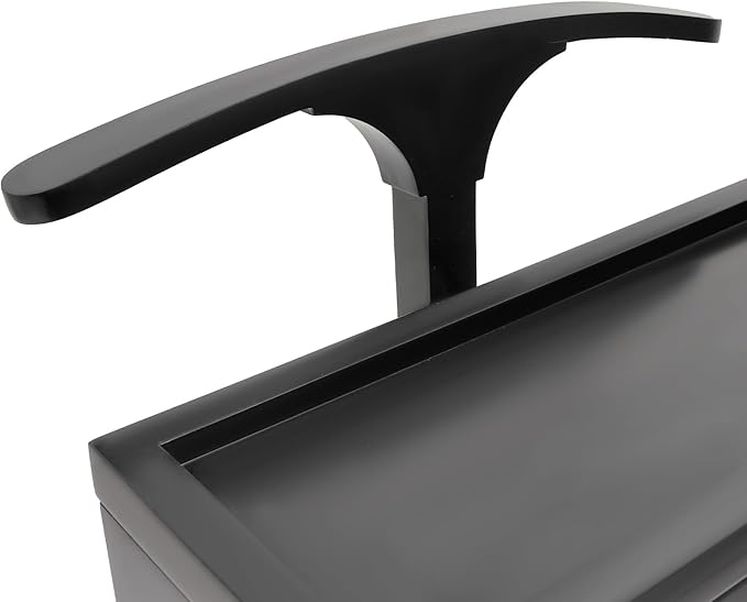 Wood Suit Rack, 22.05Lbs Capacity Freestanding Clothing Valet Stand Floorstanding Valet Stand Clothing Rack Organizer w/Shoe Shelf for Hallways Hotels Office & Shopping Malls (Black)