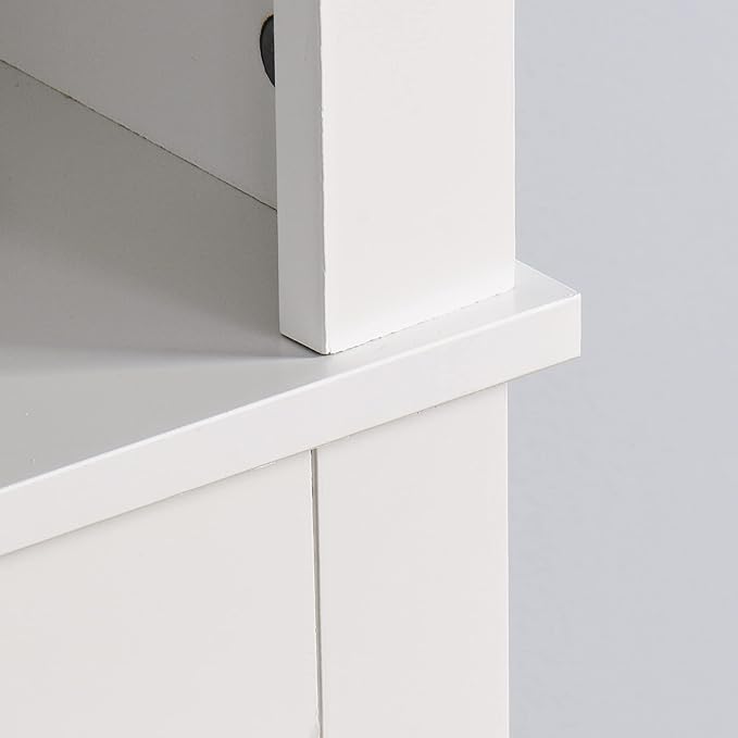 Over The Toilet Storage Cabinet, Storage Cabinet Over Toilet with Door & Adjustable Shelves, Home Space Saver for Bathroom (White6)