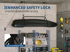 Cargo Box Garage Pulley System, Heavy‑Duty Overhead Hoist for Rooftop Cargo Boxes & Large Bins, 150 Lb Capacity, Fits 10–14 ft Garage Ceilings, Adjustable Straps & Dual Fixed‑Point Design